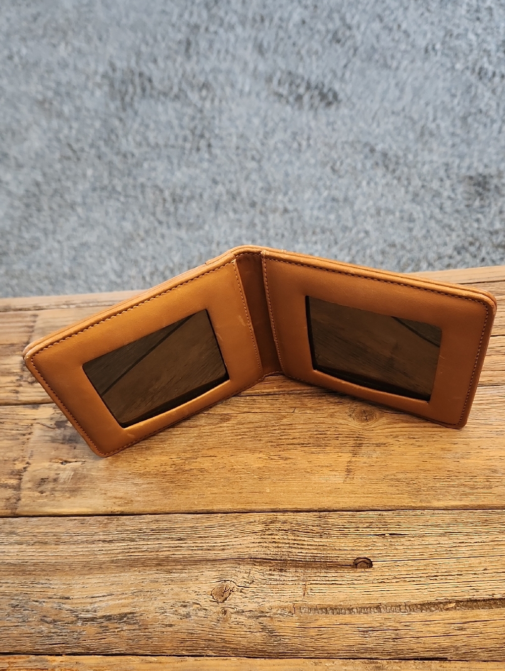 COACH Leather Photo Frame Bi-fold For Two 3"x3" Photos